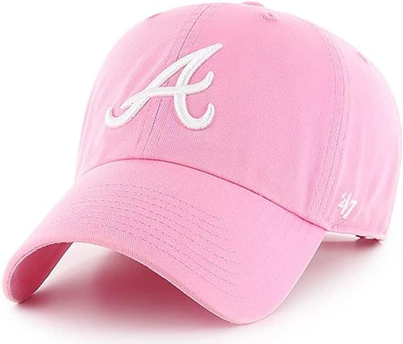 47 Brand MLB Rose Pink Primary Logo Clean Up Adjustable Baseball Cap Hat, Adult One Size Fits All - Image 1